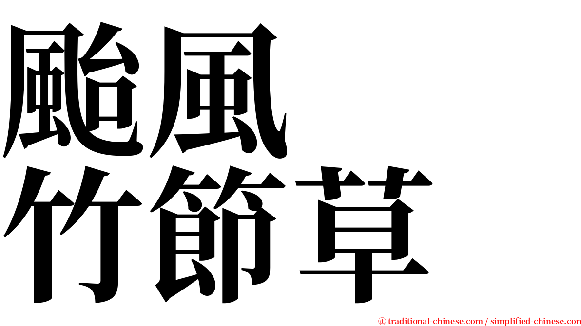 颱風　　竹節草 serif font